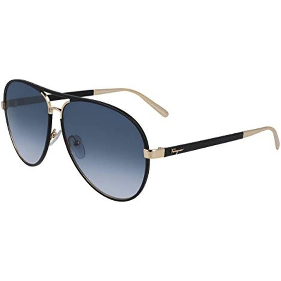 Salvatore Ferragamo Other - NEW SALVATORE FERRAGAMO SF 236SL 703 Gold & Black Leather Sunglasses